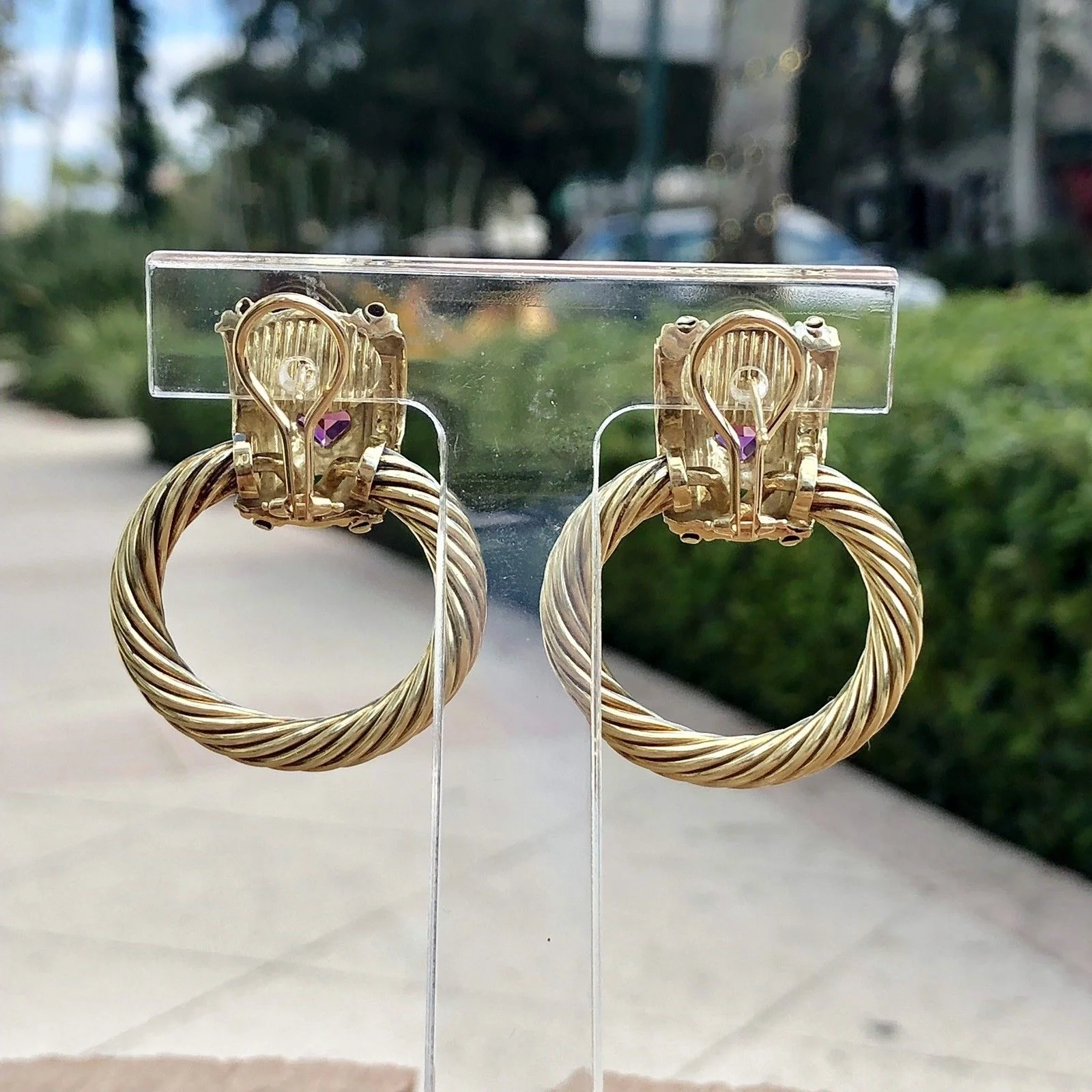デヴィッドヤーマン david yuman 14K ピアス Large David Yurman 14K YG Yellow Gold Door Knocker Earrings